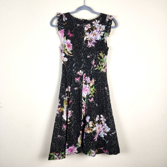 Anthropologie eri + ali Nevaeh floral lace fit & flare dress Size 2 - Picture 2 of 12